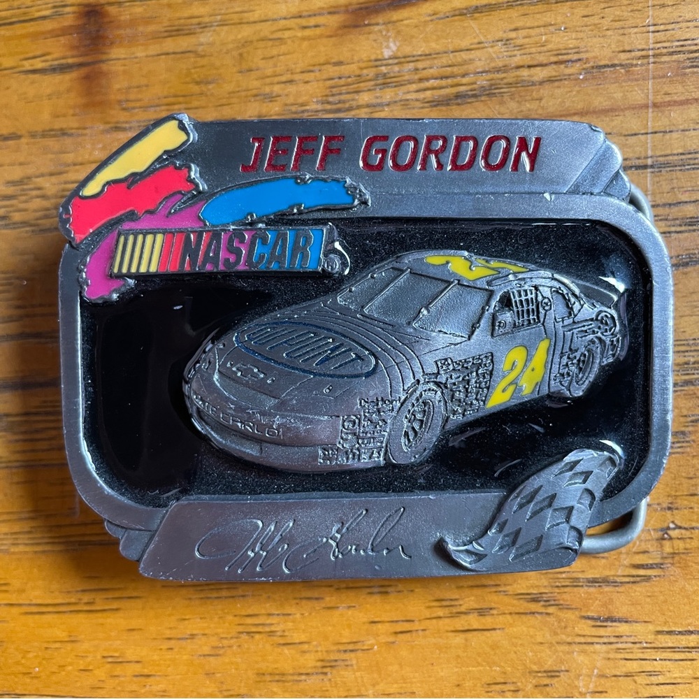 Nascar Jeff Gordon Belt Buckle1995 Limited Edition Enamel & Pewter DuPont